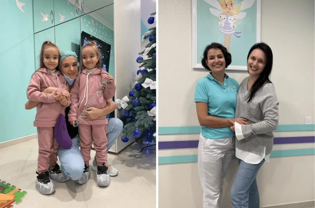 счастливые родители в клинике nikadent family